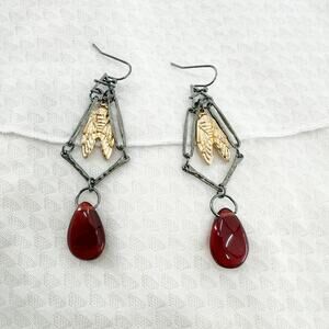 Gothic Mixed Metal Cicada Dangle Drop Earrings